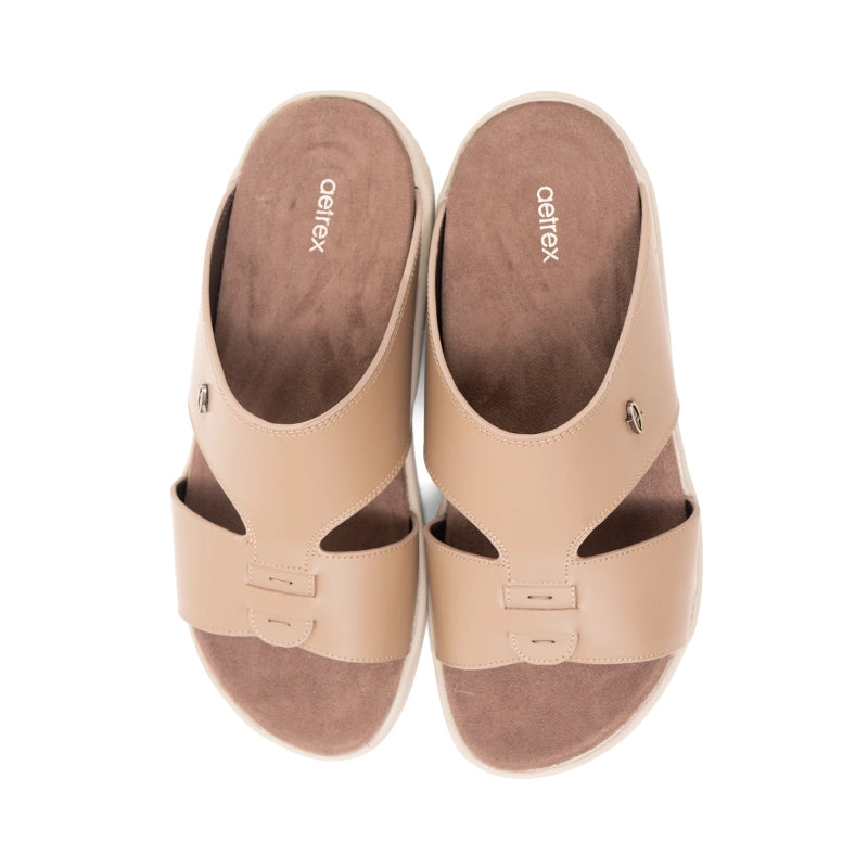 Aetrex Men's Traditional Sandals with Soft Suede-Touch Footbed - Earth