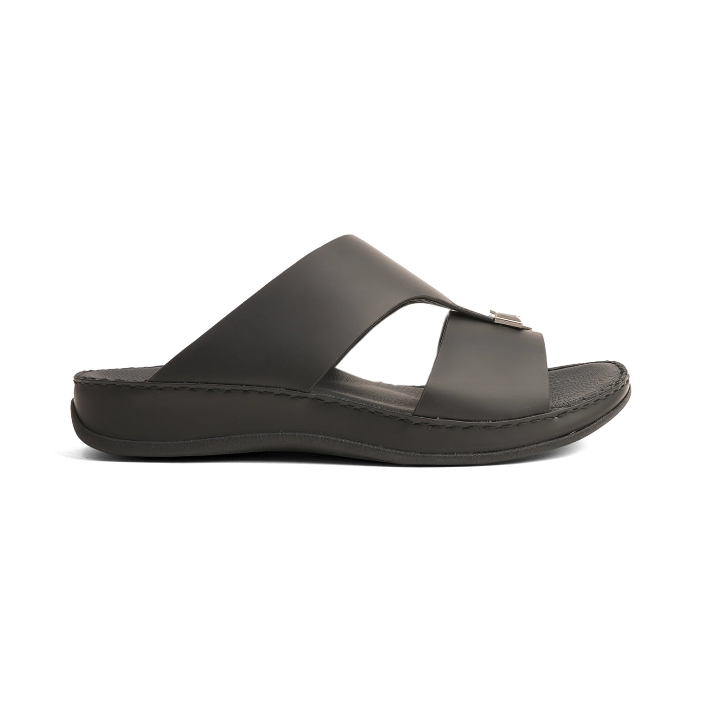 Aetrex Men's Classic Arabic Sandals With Metal Accent - Black - Aetrex Middle East