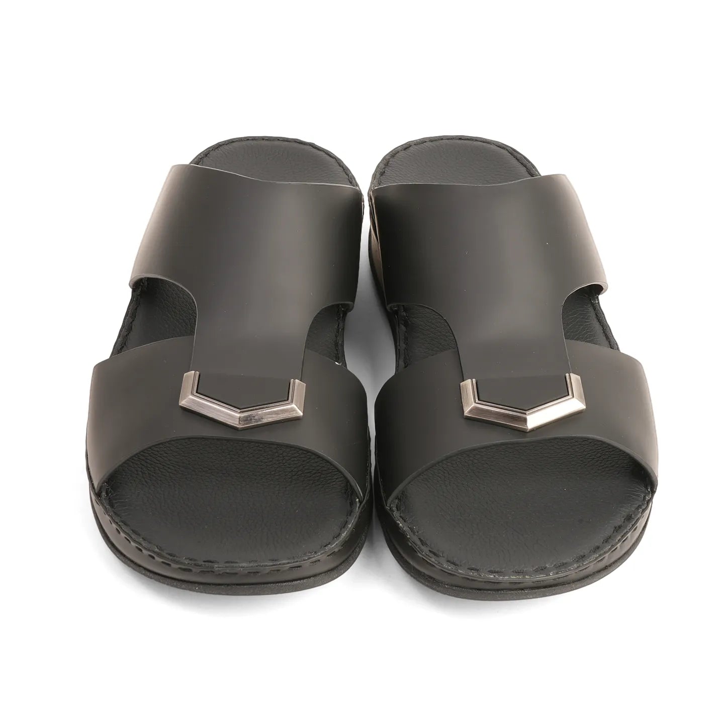 Aetrex Men's Classic Arabic Sandals With Metal Accent - Black - Aetrex Middle East
