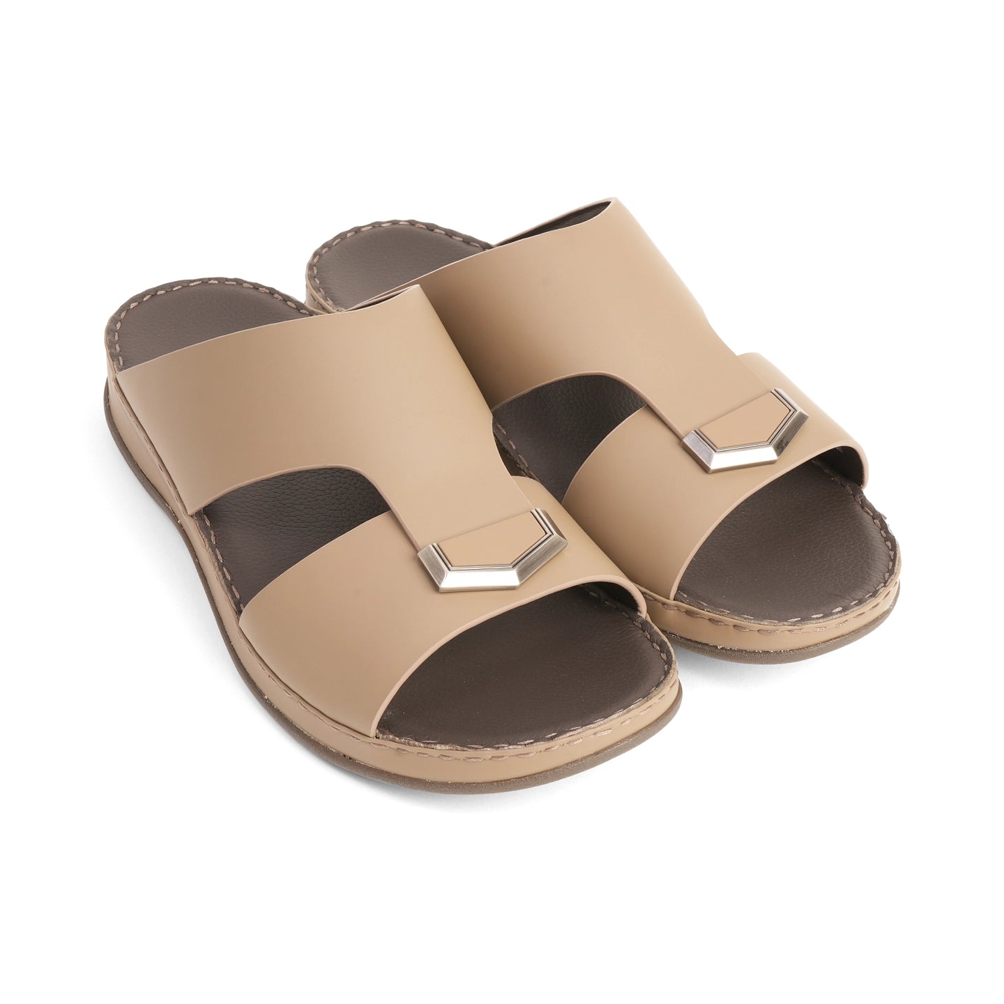 Aetrex Men's Classic Arabic Sandals With Metal Accent - Earth - Aetrex Middle East