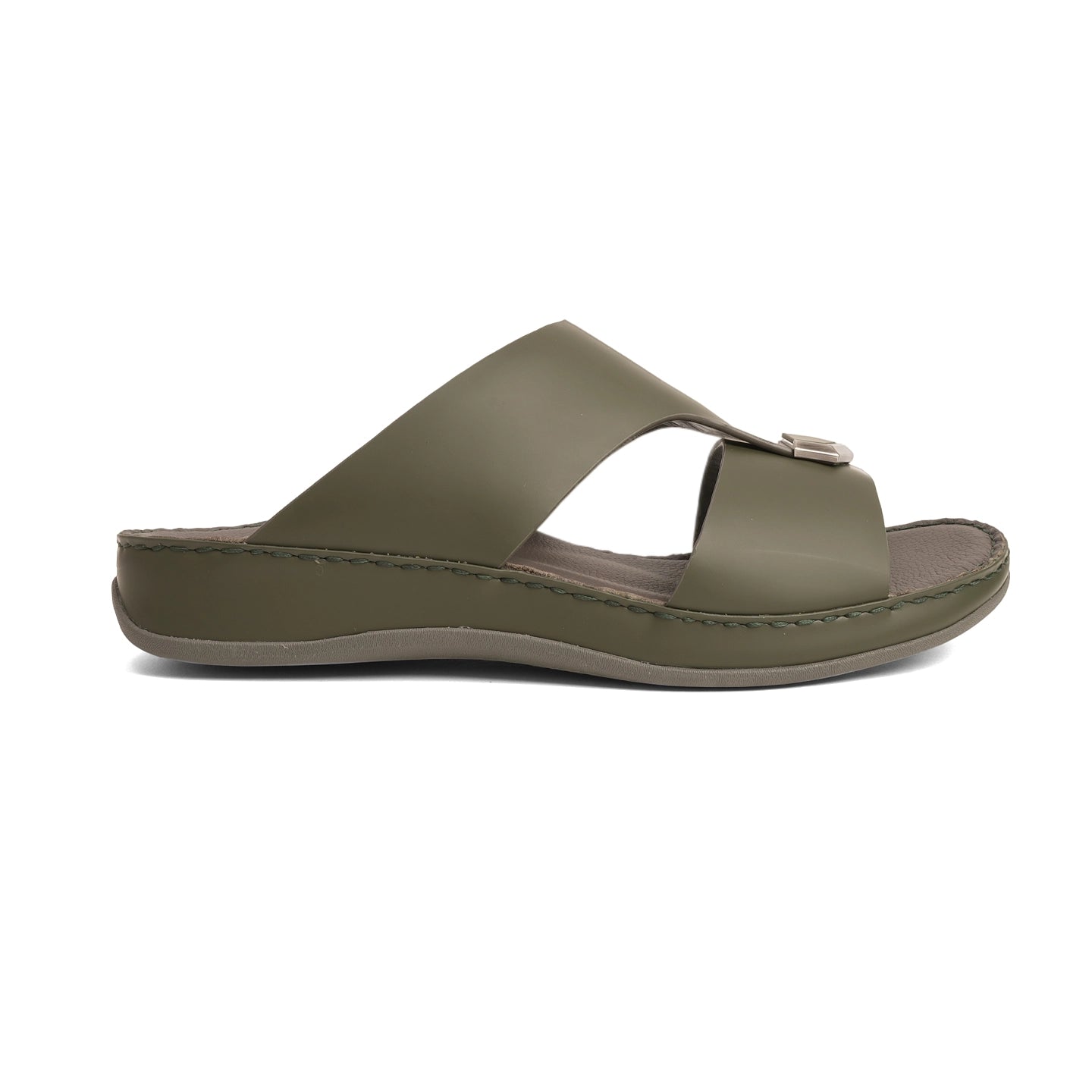 Aetrex Men's Classic Arabic Sandals With Metal Accent - Olive - Aetrex Middle East