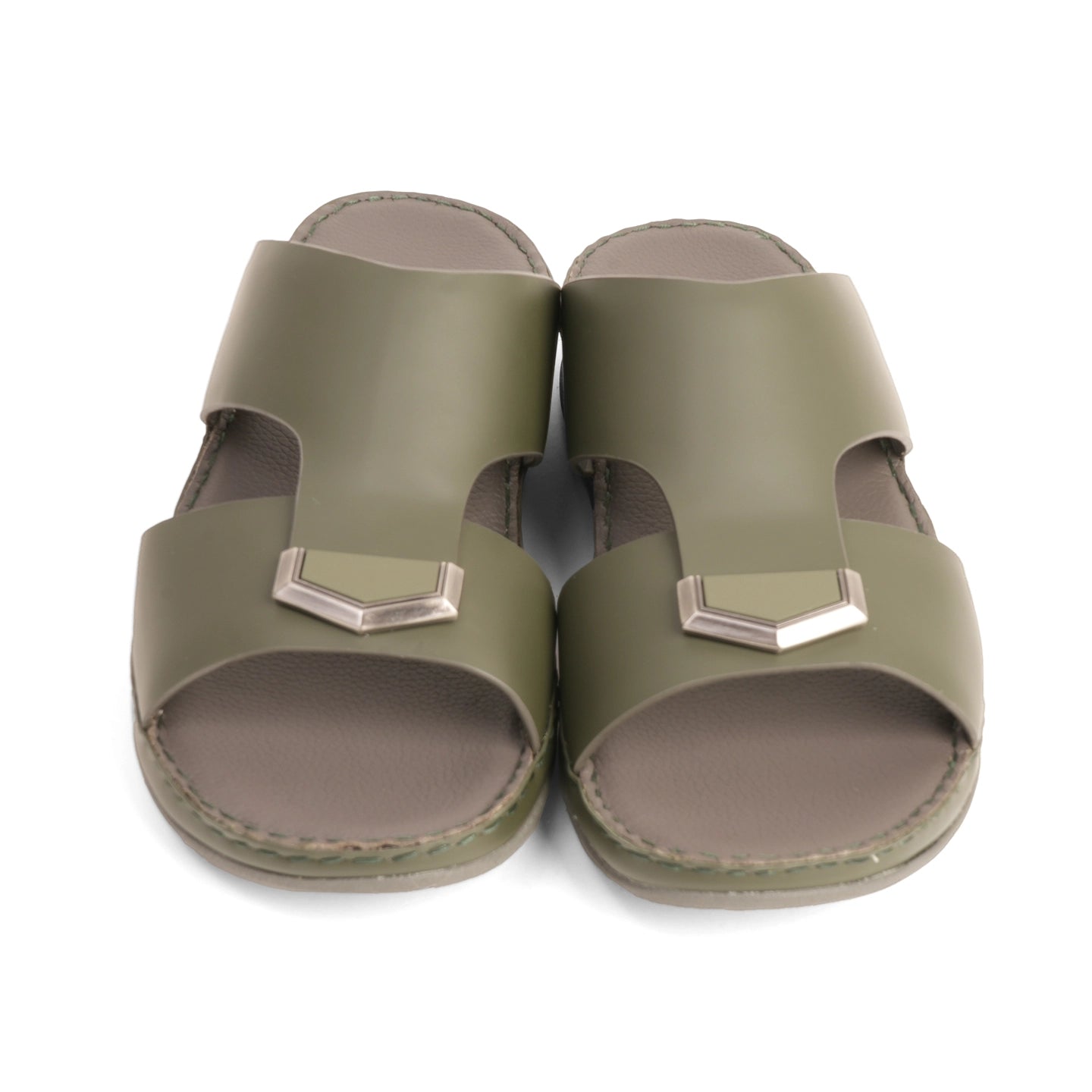 Aetrex Men's Classic Arabic Sandals With Metal Accent - Olive - Aetrex Middle East