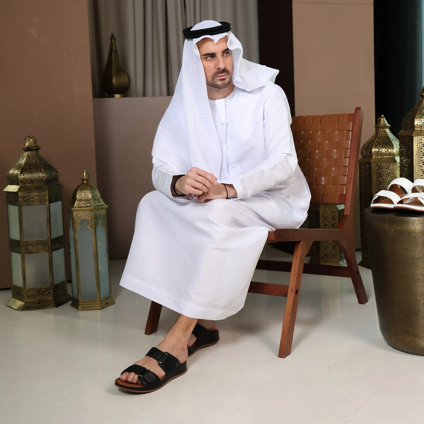 Aetrex Premium Comfort Arabic Sandals Black - Aetrex Middle East