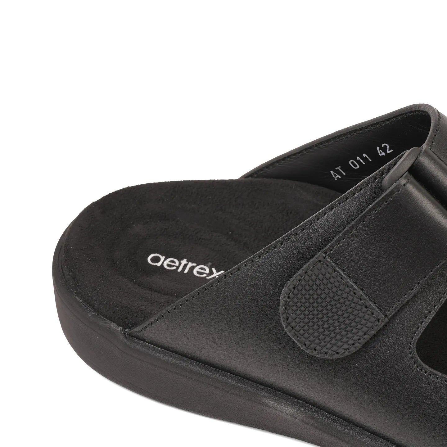Aetrex Premium Comfort Suede Foot Bed Arabic Sandals Black - Aetrex Middle East