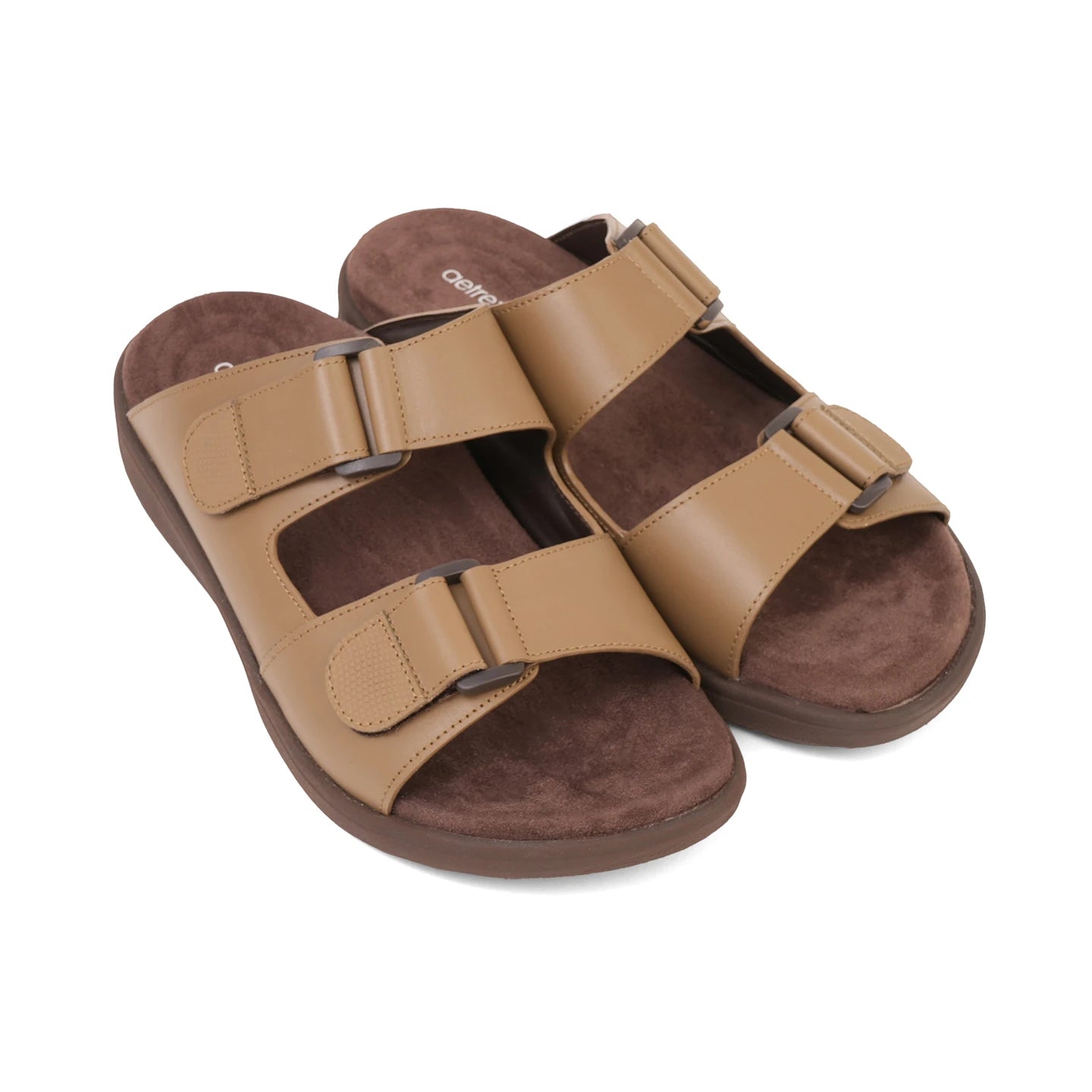 Aetrex Premium Comfort Suede Foot Bed Arabic Sandals Brown Olive - Aetrex Middle East