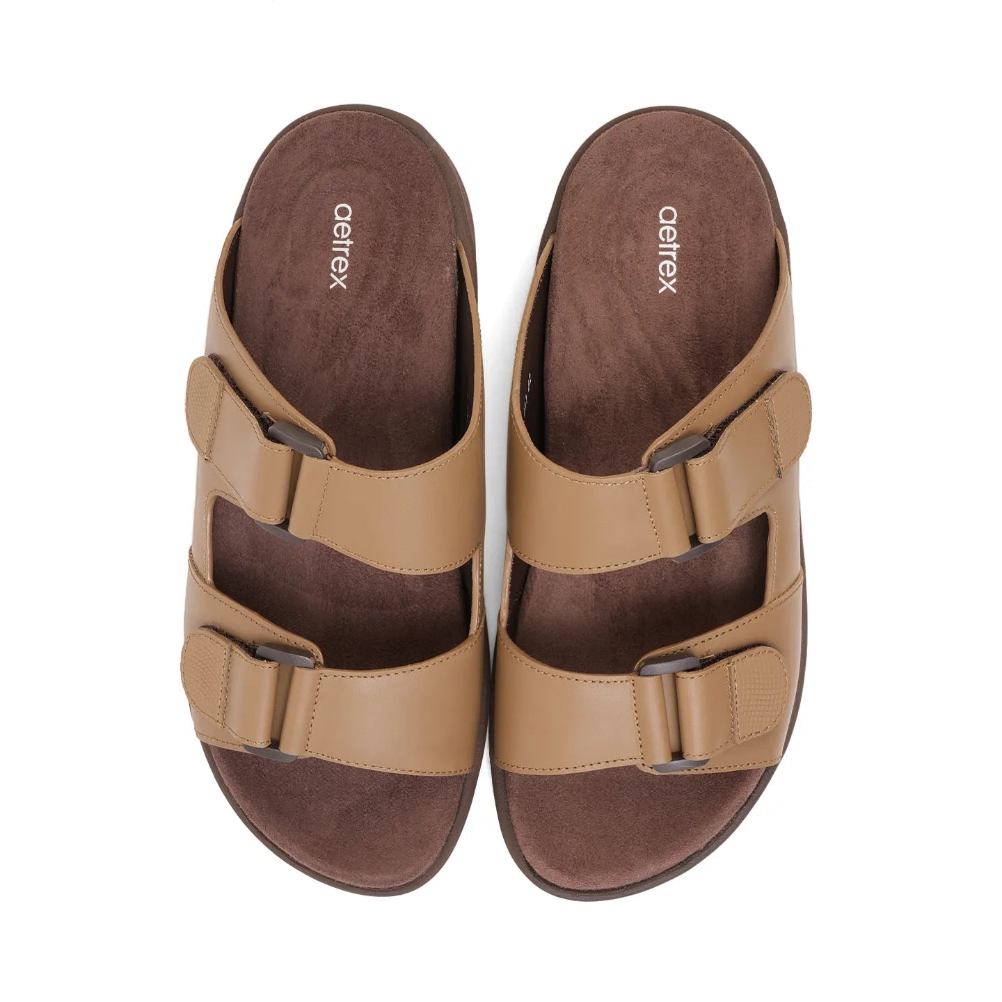 Aetrex Premium Comfort Suede Foot Bed Arabic Sandals Brown Olive - Aetrex Middle East