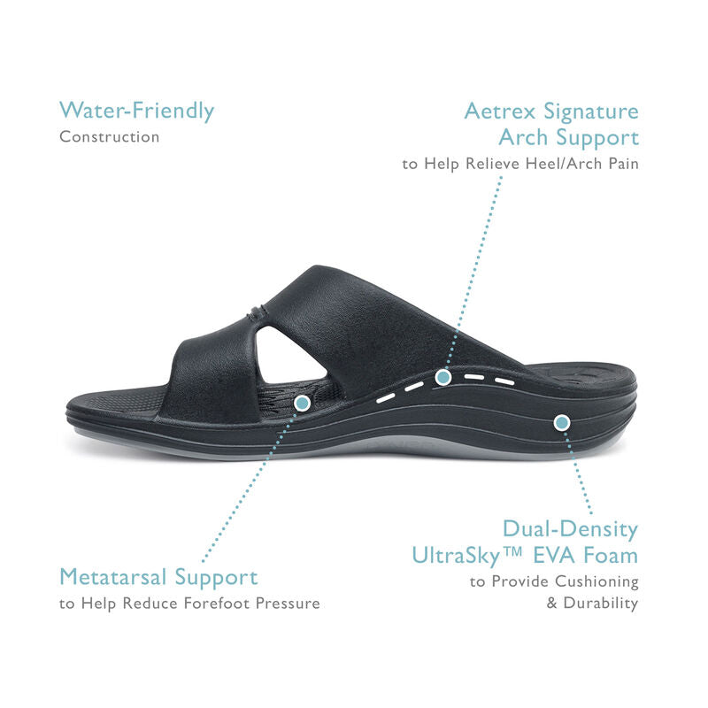 Bali Orthotic Slides Men Black - Aetrex Middle East