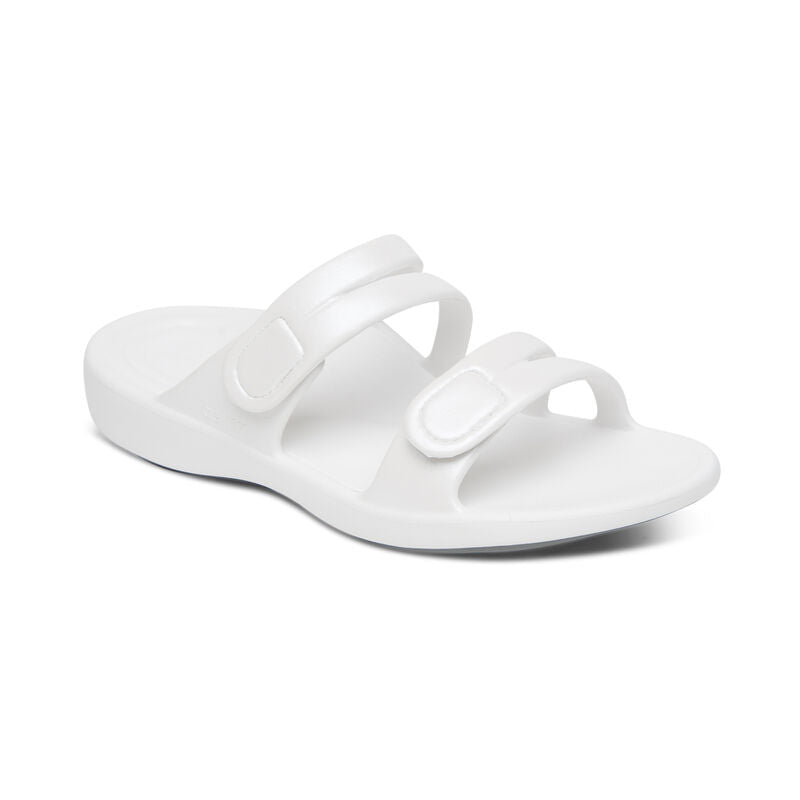 Janey Sport Women Slides White - Aetrex Middle East