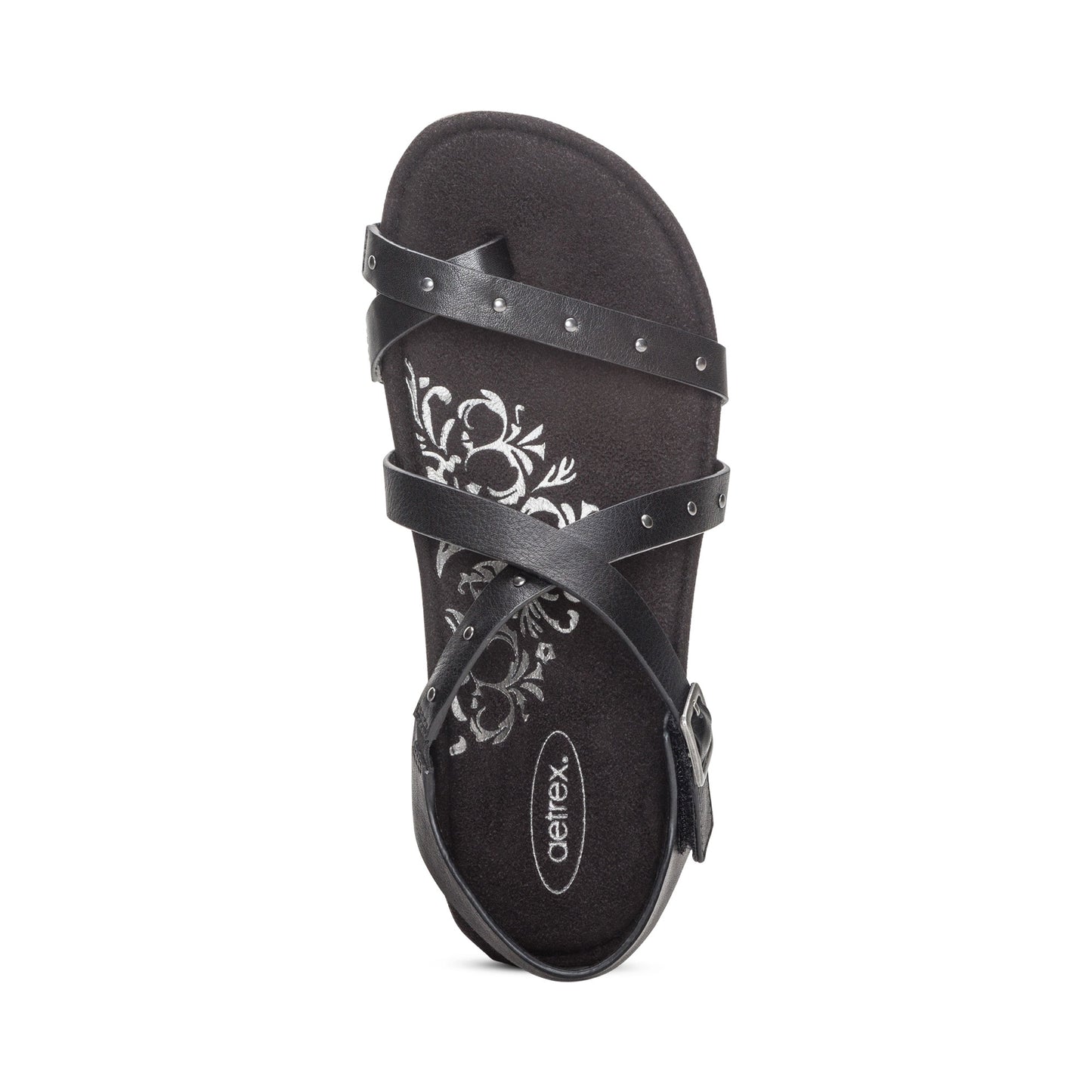 Lauren Quarter Strap Sandal - Black - Aetrex Middle East