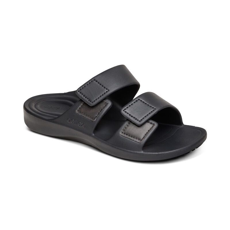 Milos Orthotic Slides Men Charcoal - Aetrex Middle East