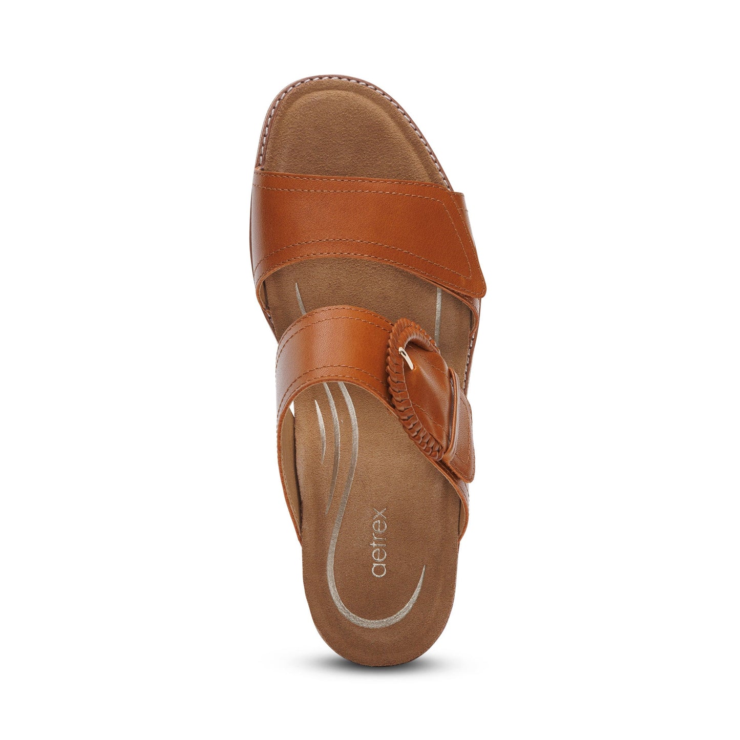 Tatiana Arch Support Heel Block Wedge Cognac - Aetrex Middle East