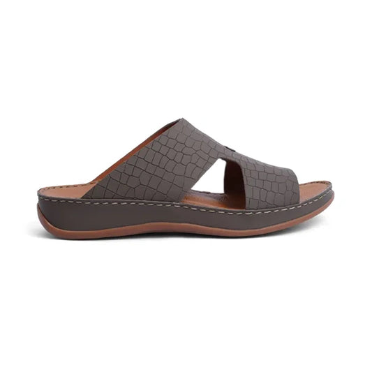 Timeless Unlined Hammered Croco Pattern Aetrex Arabic Sandal Truffle