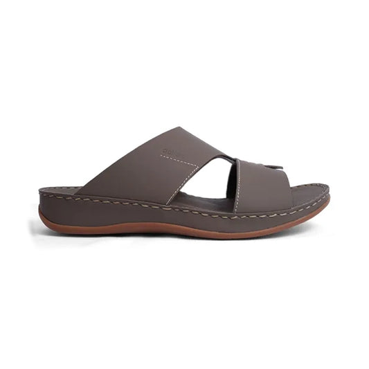 Aetrex Matte Leather Handstitched Metal Free Men Sandal Truffle