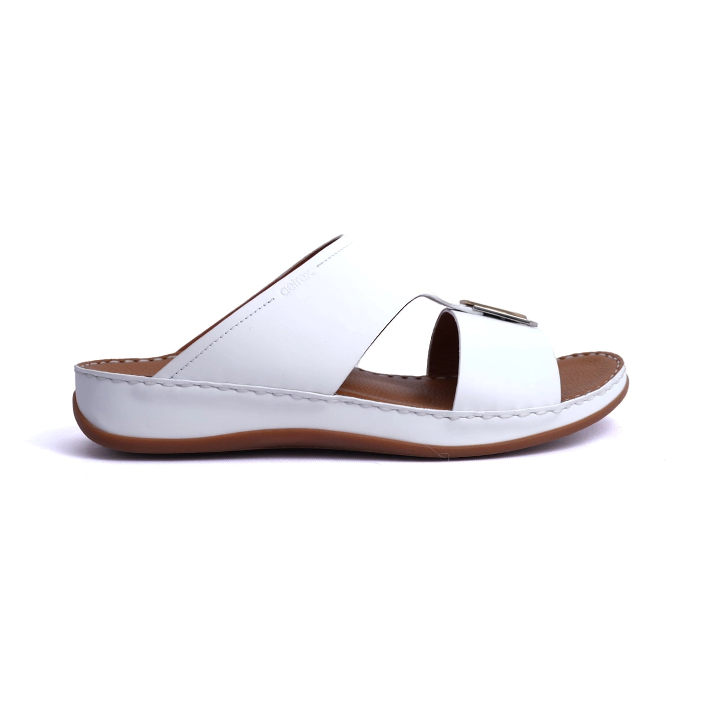 Matte Leather Slim Iconic Aetrex Arabic Sandal White