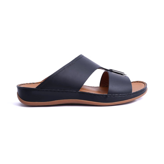 Matte Leather Slim Iconic Aetrex Arabic Sandal Black