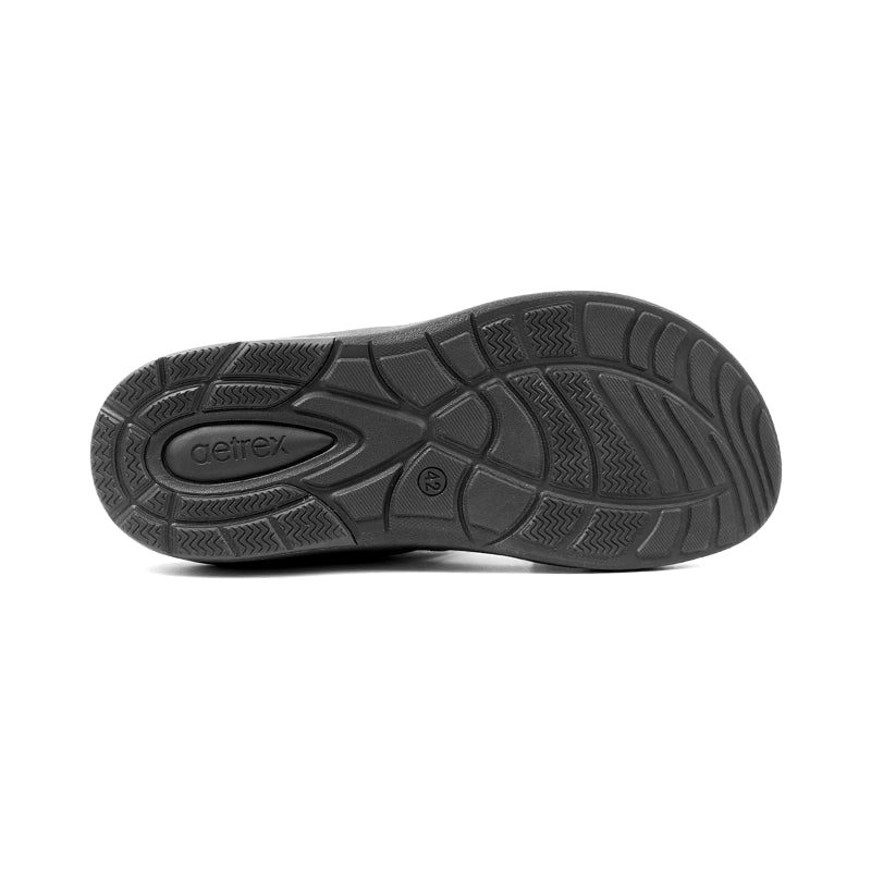 Aetrex Men's Traditional Sandals with Soft Suede-Touch Footbed - Black
