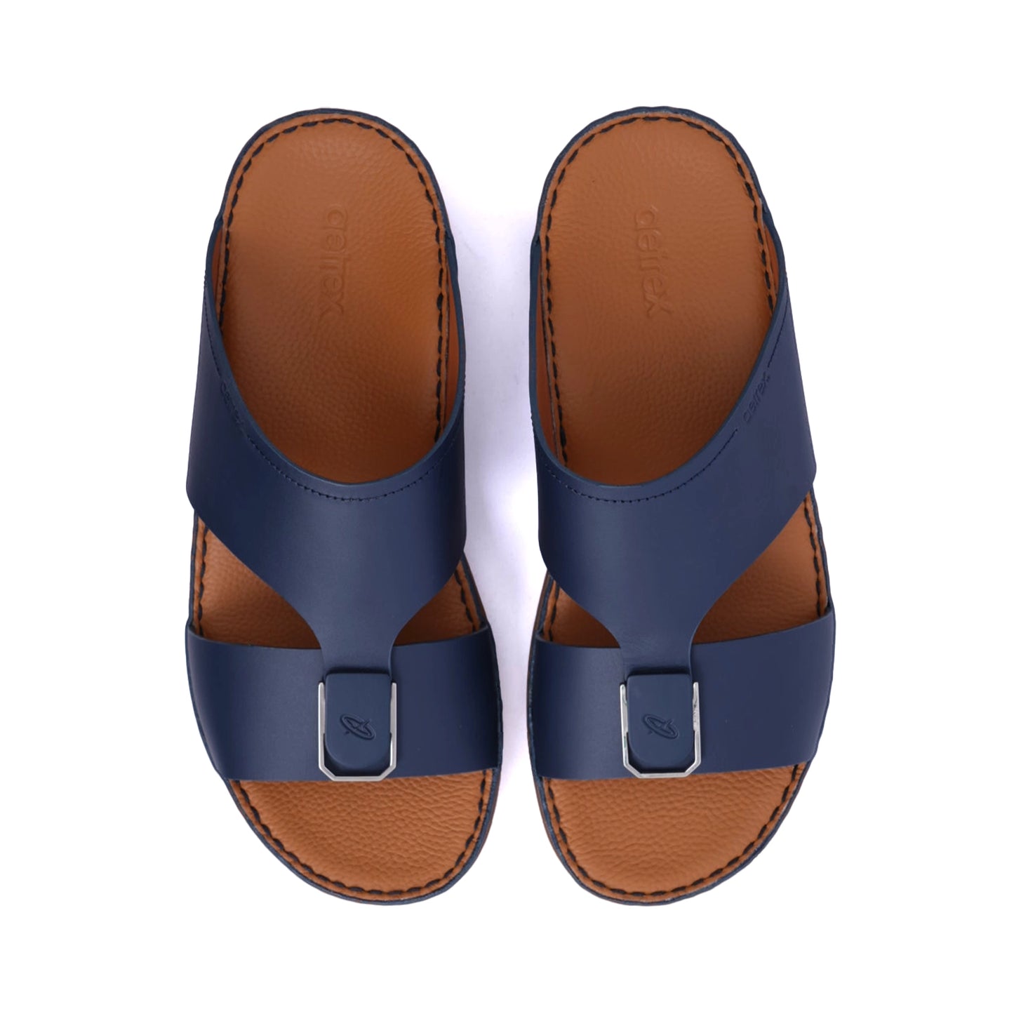 Timeless Unlined Hammered Aetrex Arabic Sandals Navy