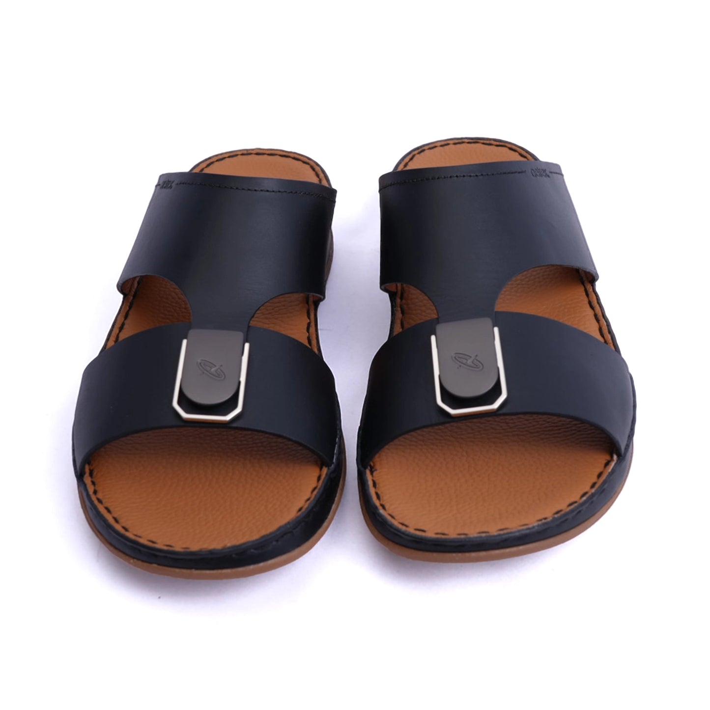 Matte Leather Slim Iconic Aetrex Arabic Sandal Black