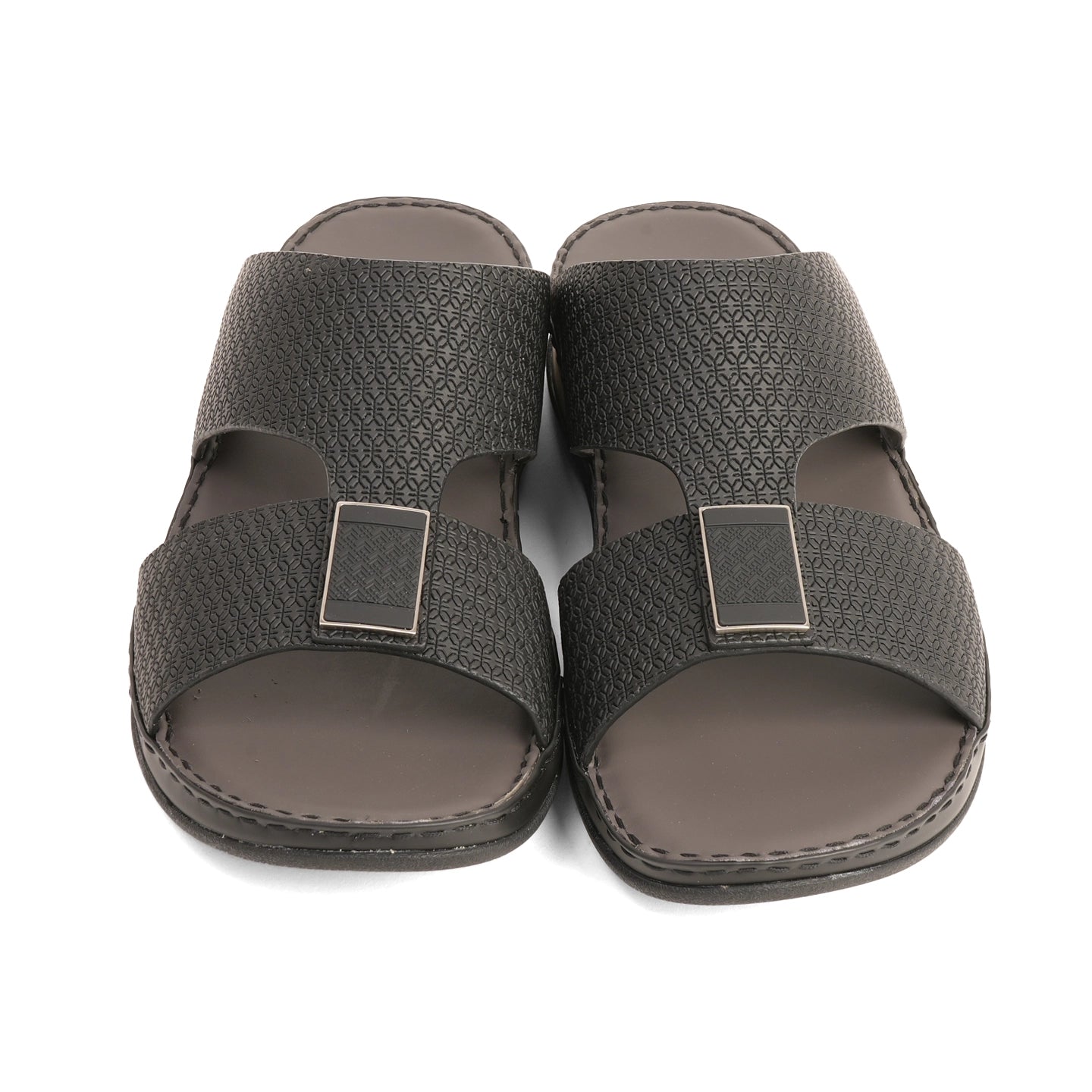 Aetrex Men's traditional Textured Leather Arabic Sandals - Black
