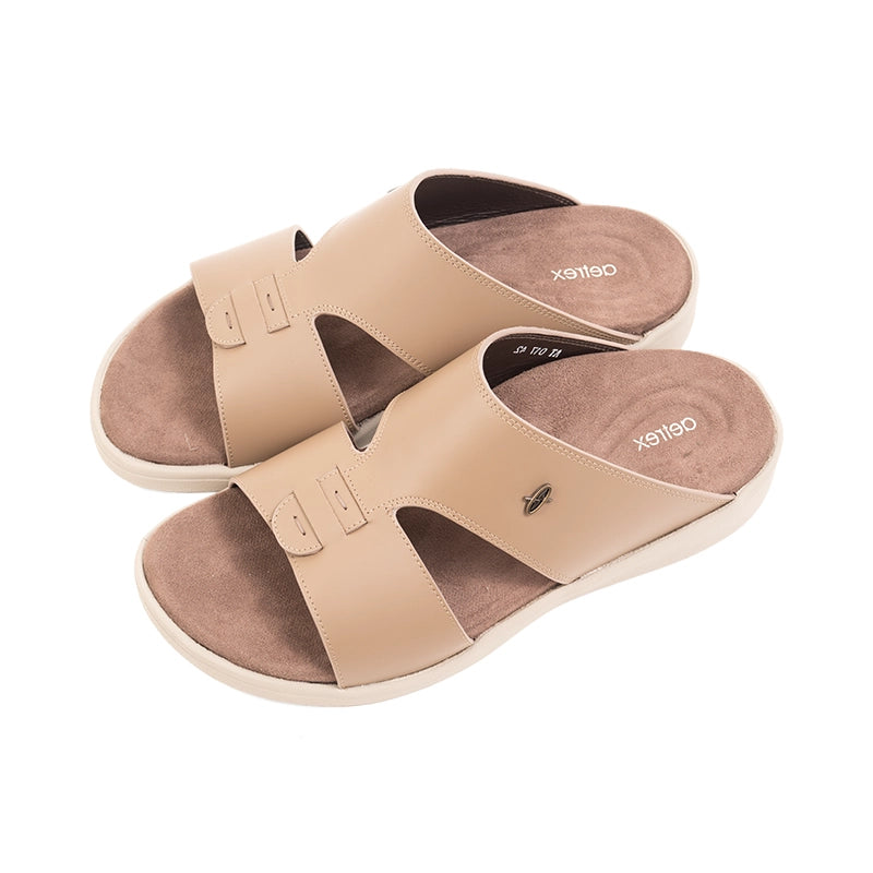 Aetrex Men's Traditional Sandals with Soft Suede-Touch Footbed - Earth