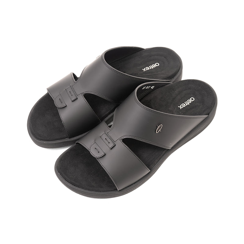 Aetrex Men's Traditional Sandals with Soft Suede-Touch Footbed - Black