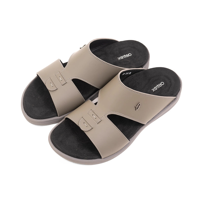 Aetrex Men's Traditional Sandals with Soft Suede-Touch Footbed - Gray