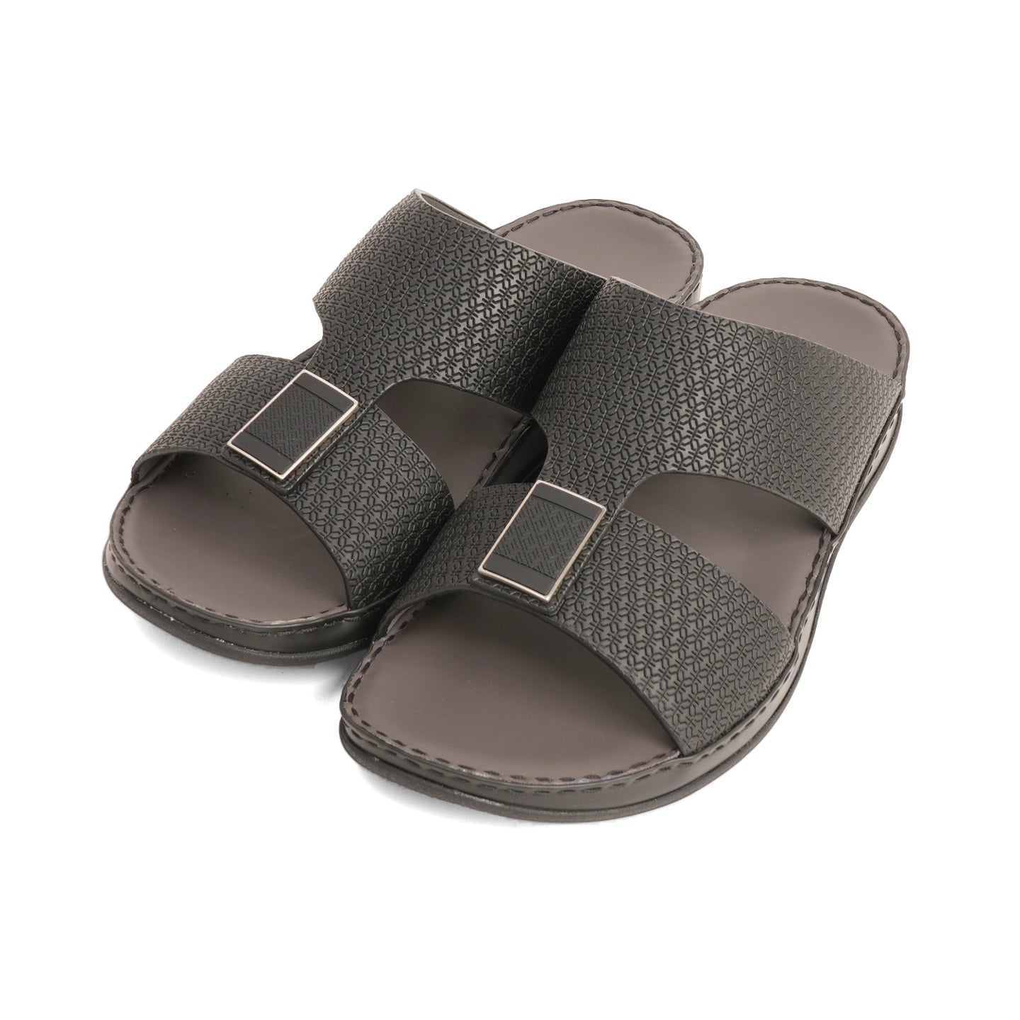 Aetrex Men's traditional Textured Leather Arabic Sandals - Black