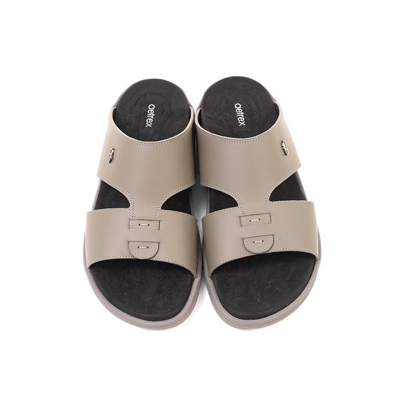 Aetrex Men's Traditional Sandals with Soft Suede-Touch Footbed - Gray