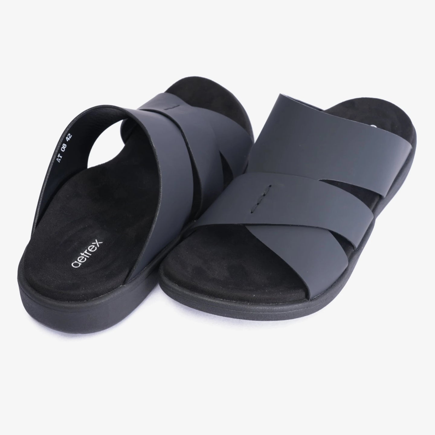 Aetrex cushioned footbed Arabic Sandal Navy