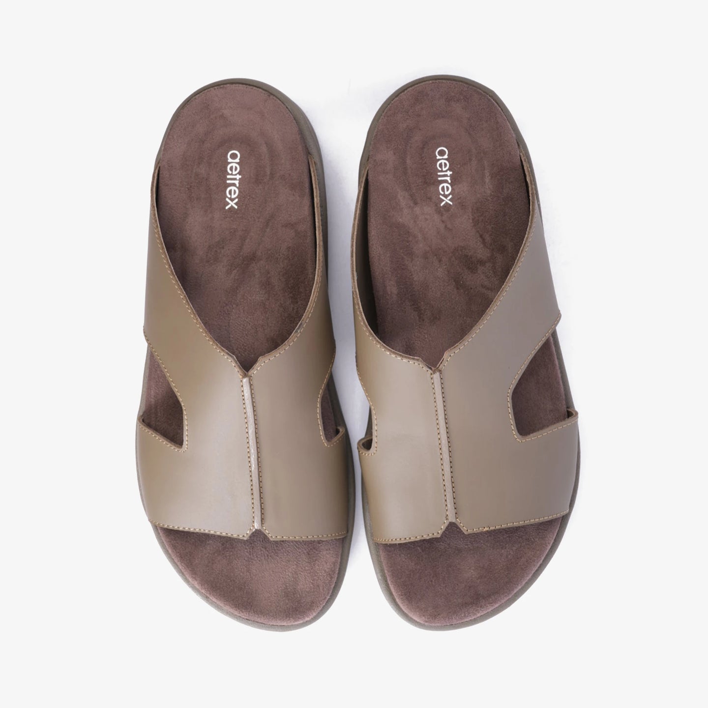 Aetrex classic sandals with a comfortable footbed Truffle