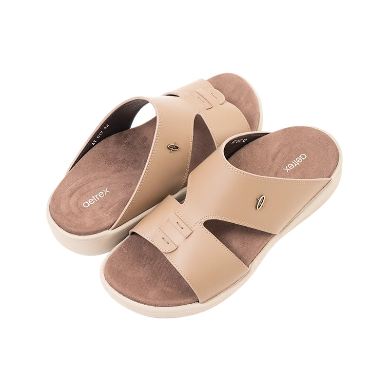 Aetrex Men's Traditional Sandals with Soft Suede-Touch Footbed - Earth