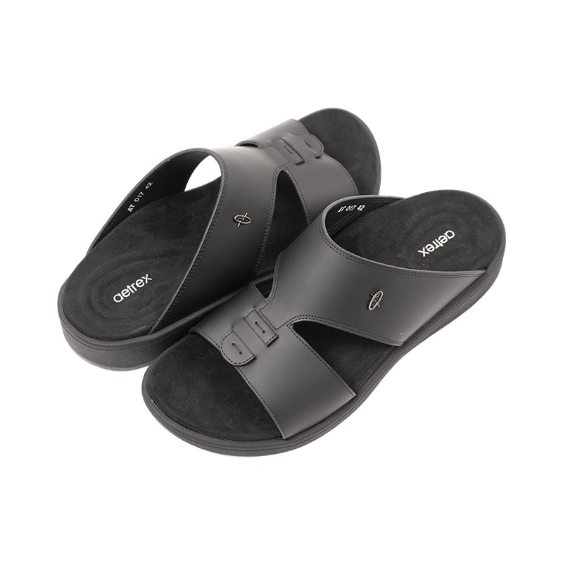 Aetrex Men's Traditional Sandals with Soft Suede-Touch Footbed - Black