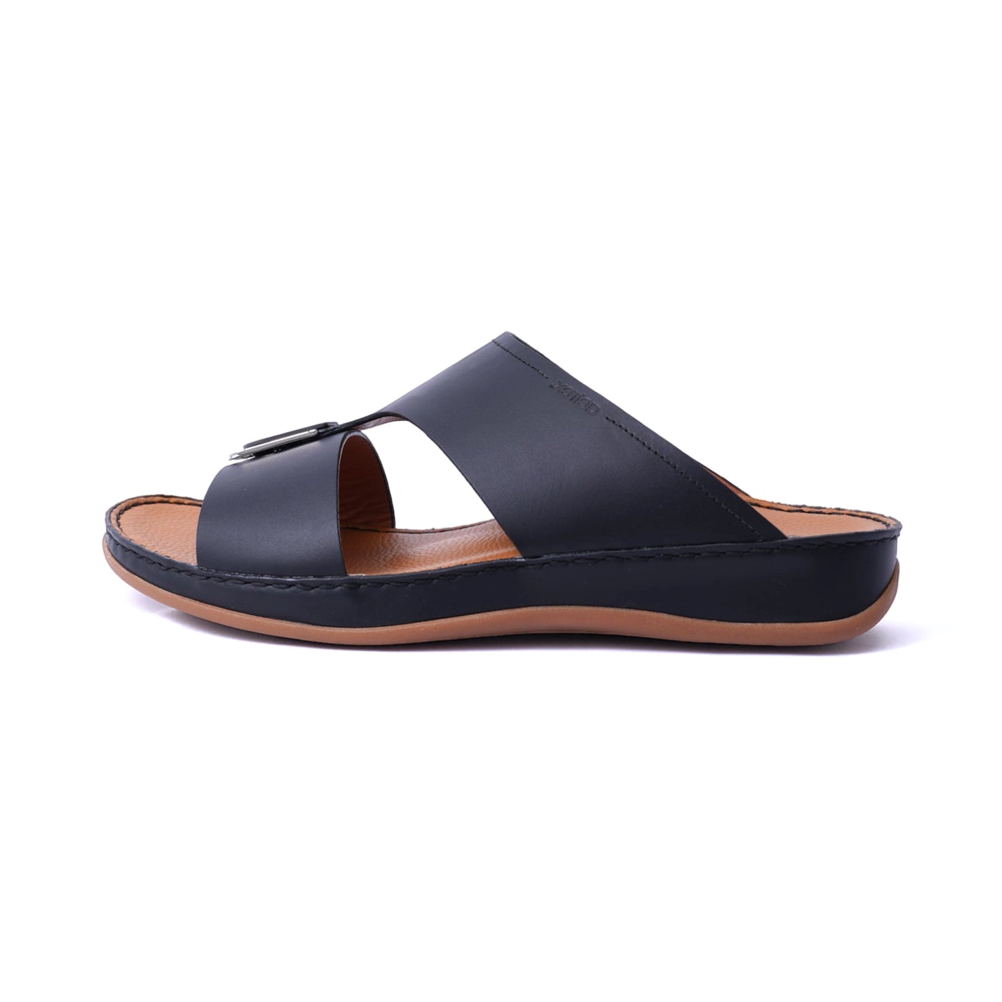 Matte Leather Slim Iconic Aetrex Arabic Sandal Black