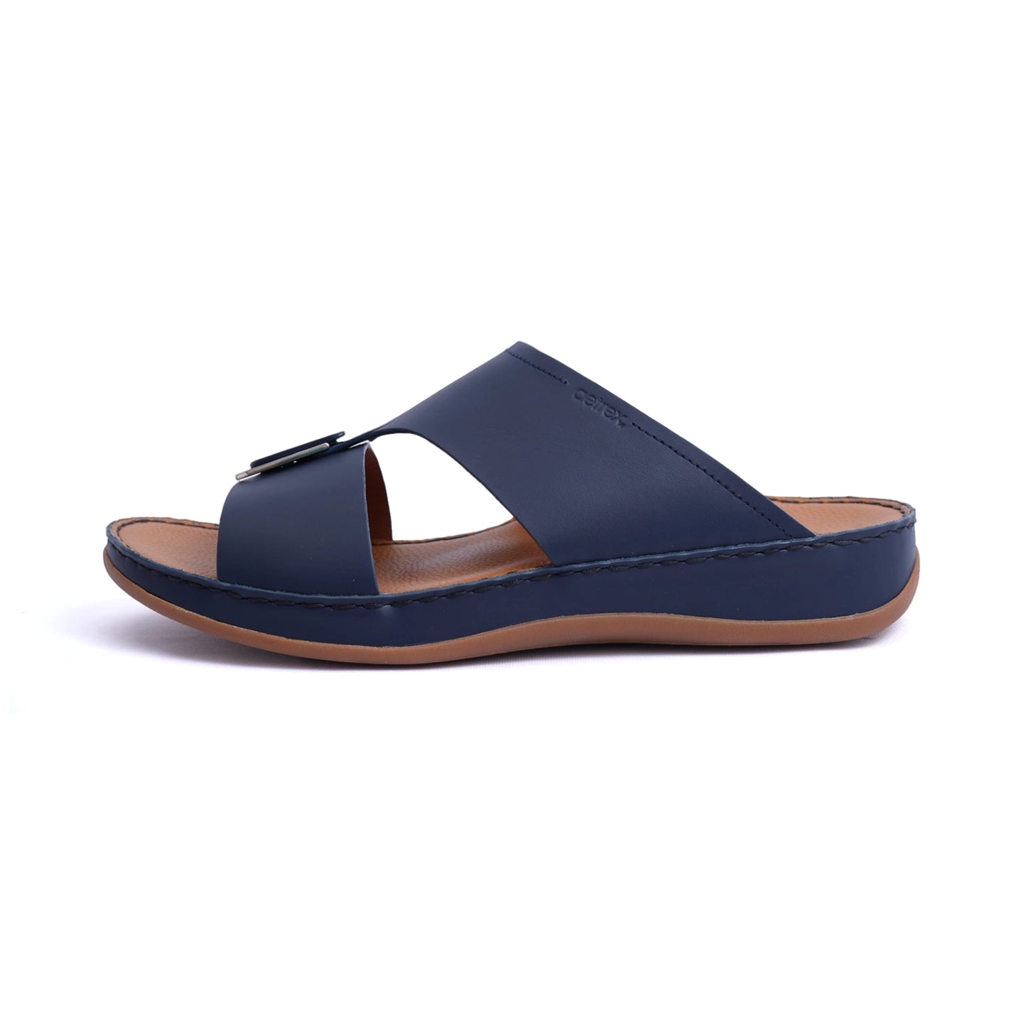 Matte Leather Slim Iconic Aetrex Arabic Sandal Navy