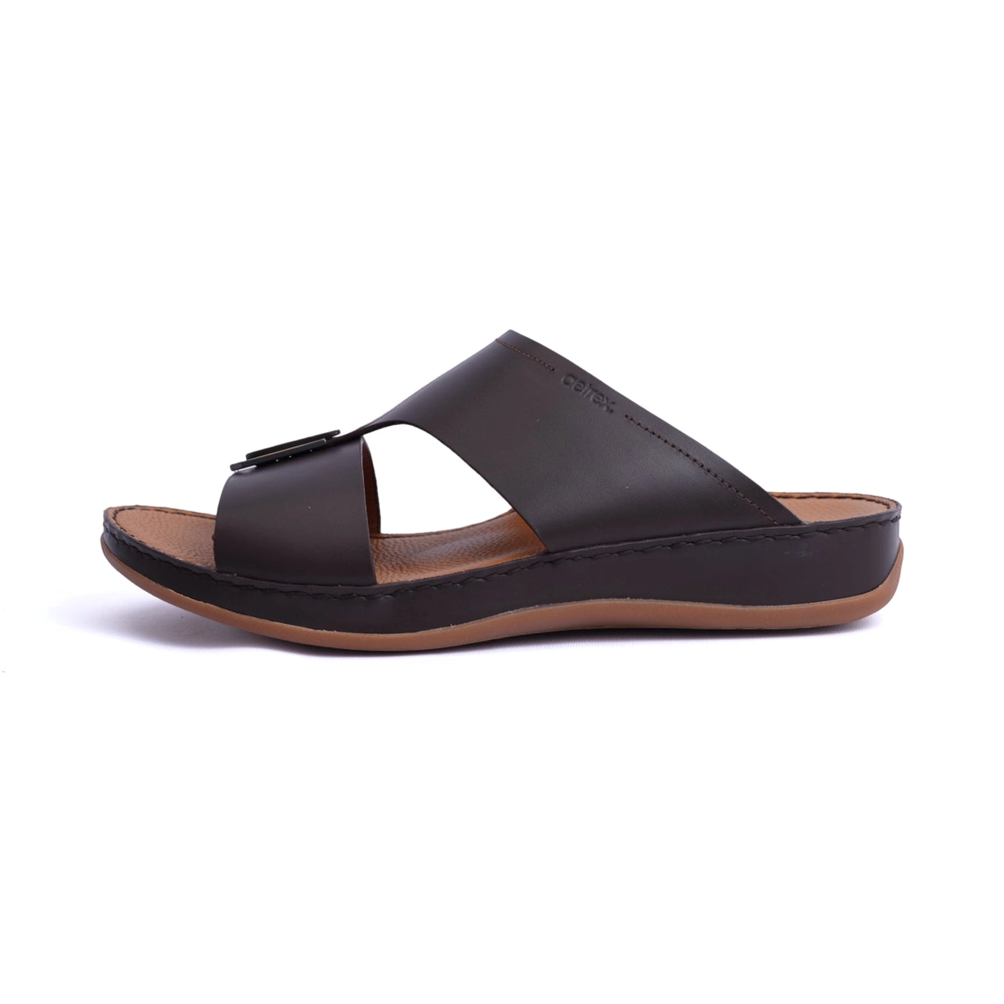 Matte Leather Slim Iconic Aetrex Arabic Sandal Brown