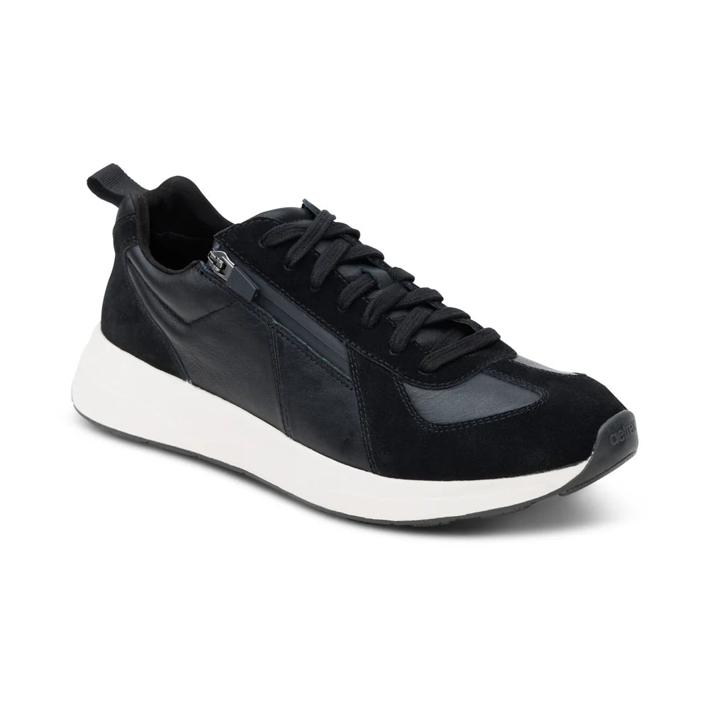 AETREX MENS MILES LACE UP SNEAKERS BLACK-AM260M - Aetrex Middle East