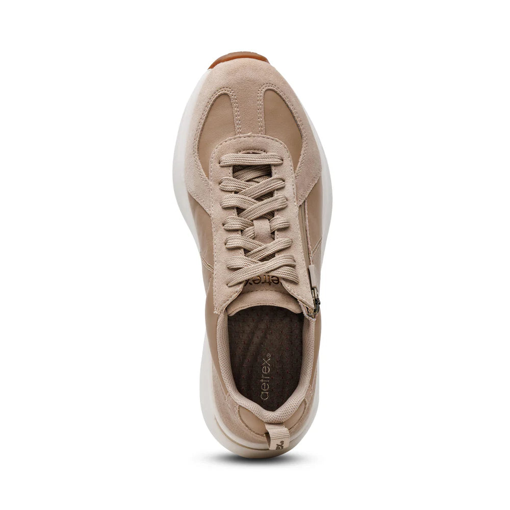 AETREX WOMEN'S ELISE  LACE UP SNEAKERS TAN AF156W - Aetrex Middle East