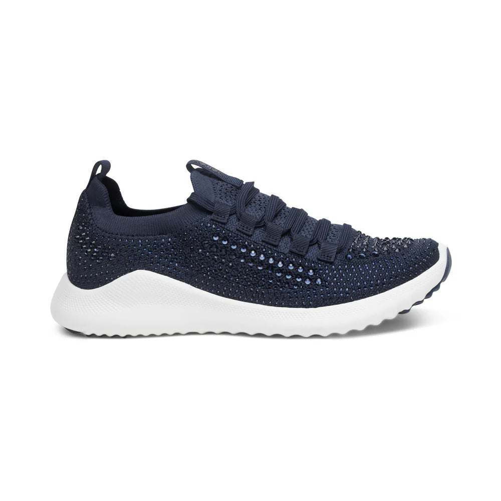 AETREX WOMEN'S SPORT SHOES CARLY SPARKLE LACE UP NAVY - AS255W - Aetrex Middle East