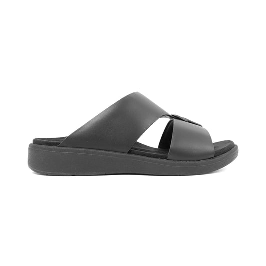 Aetrex Men's Hybrid Leather Sandals - Black - Aetrex Middle East