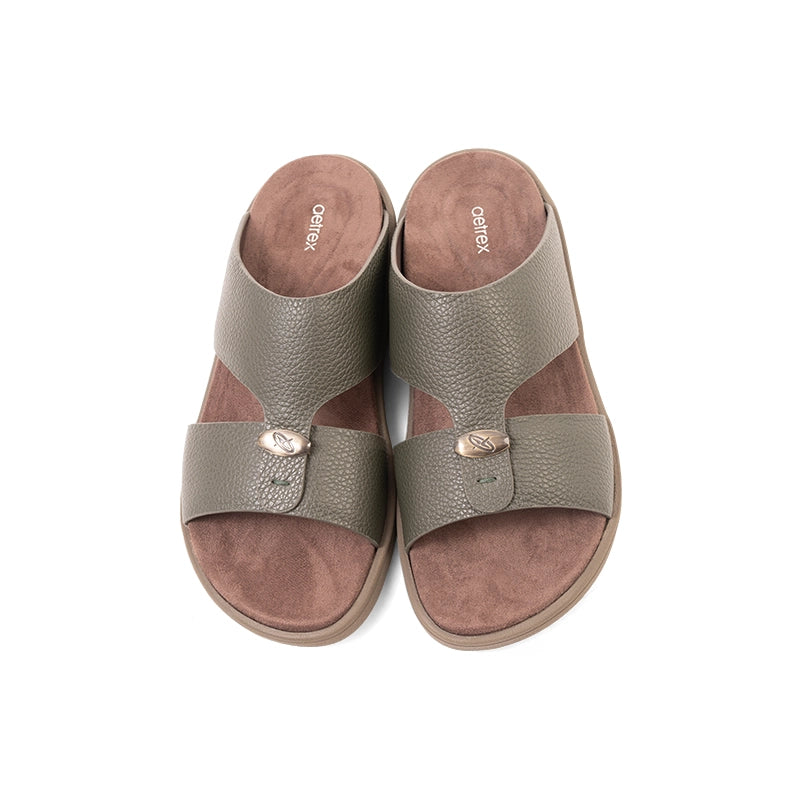 Aetrex Men's Orthopedic Hybrid Sandals - Olive - Aetrex Middle East