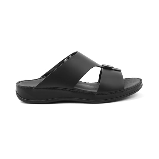 Aetrex Men's Orthotics Arch Support Leather Slides - Black - Aetrex Middle East