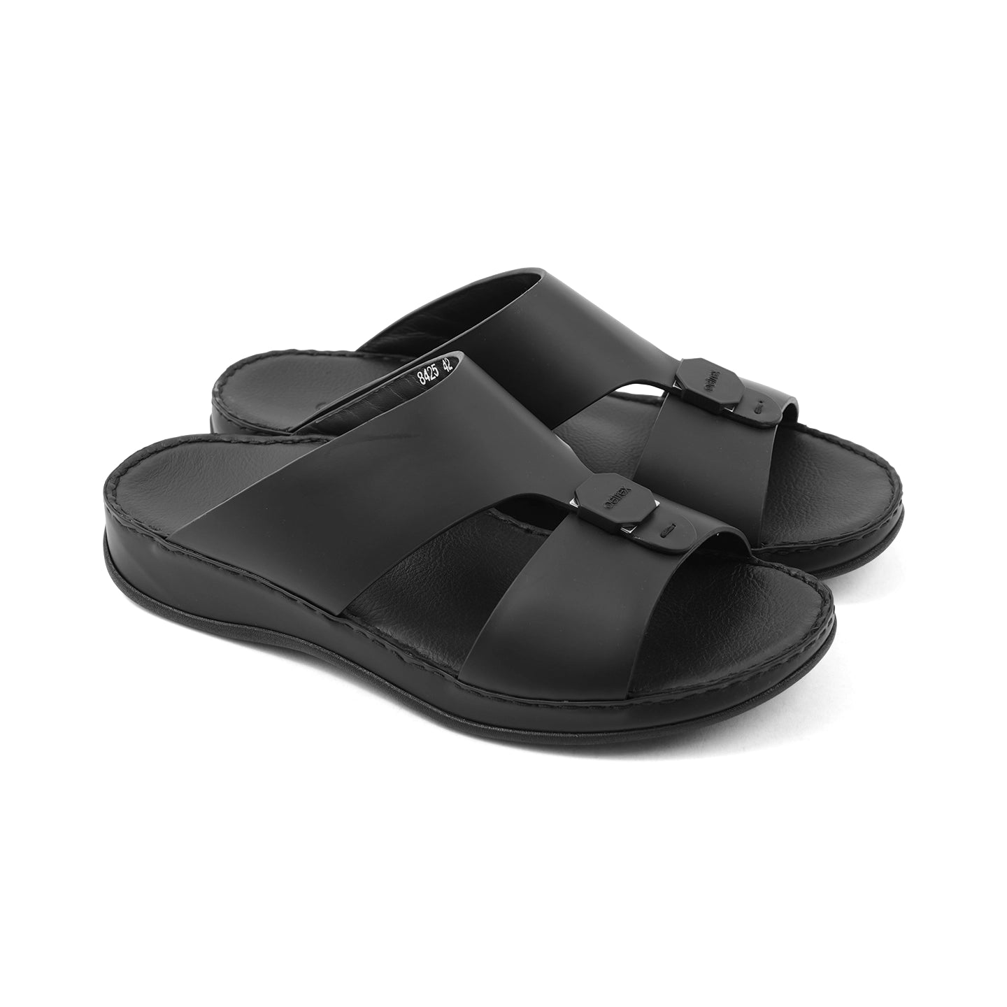 Aetrex Men's Orthotics Arch Support Leather Slides - Black - Aetrex Middle East