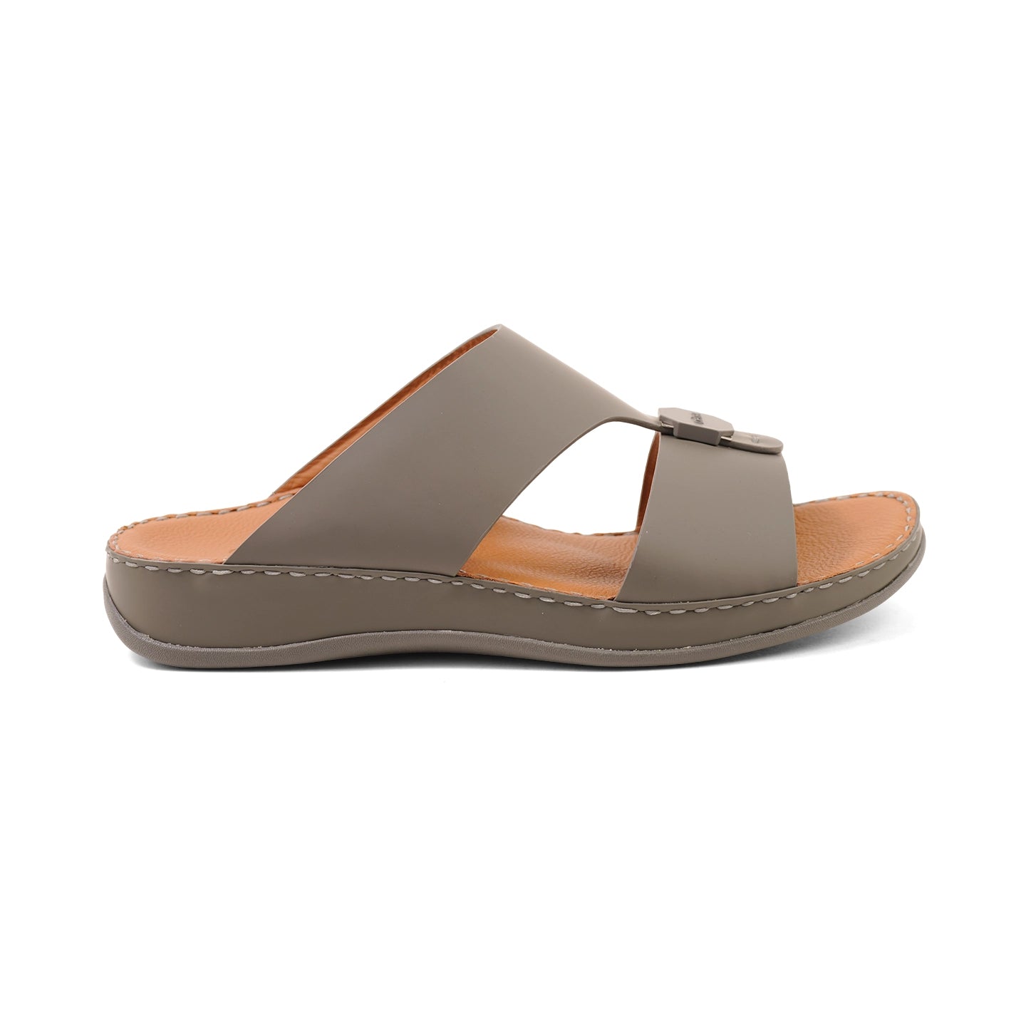 Aetrex Men's Orthotics Arch Support Leather Slides - Grey - Aetrex Middle East