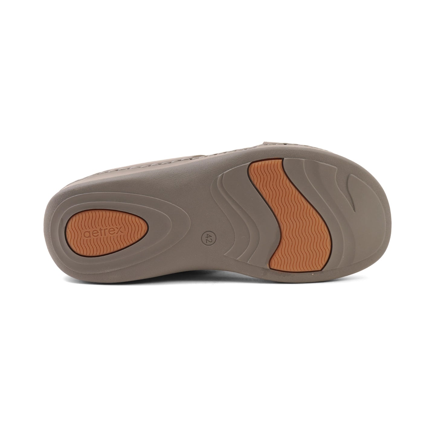 Aetrex Men's Orthotics Arch Support Leather Slides - Grey - Aetrex Middle East