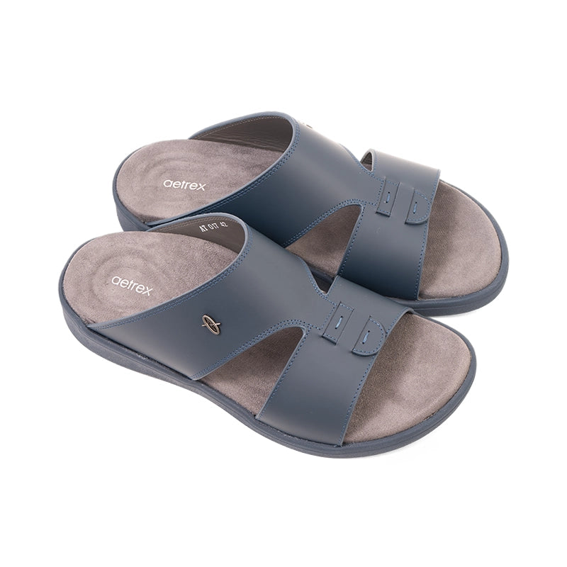 Aetrex Men's Traditional Sandals with Soft Suede-Touch Footbed - Navy - Aetrex Middle East