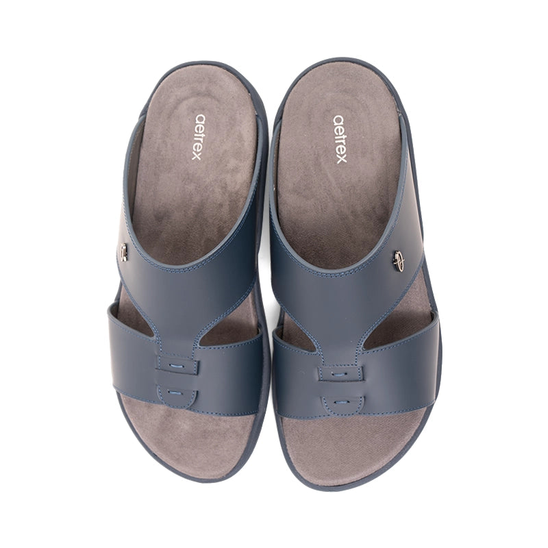 Aetrex Men's Traditional Sandals with Soft Suede-Touch Footbed - Navy - Aetrex Middle East