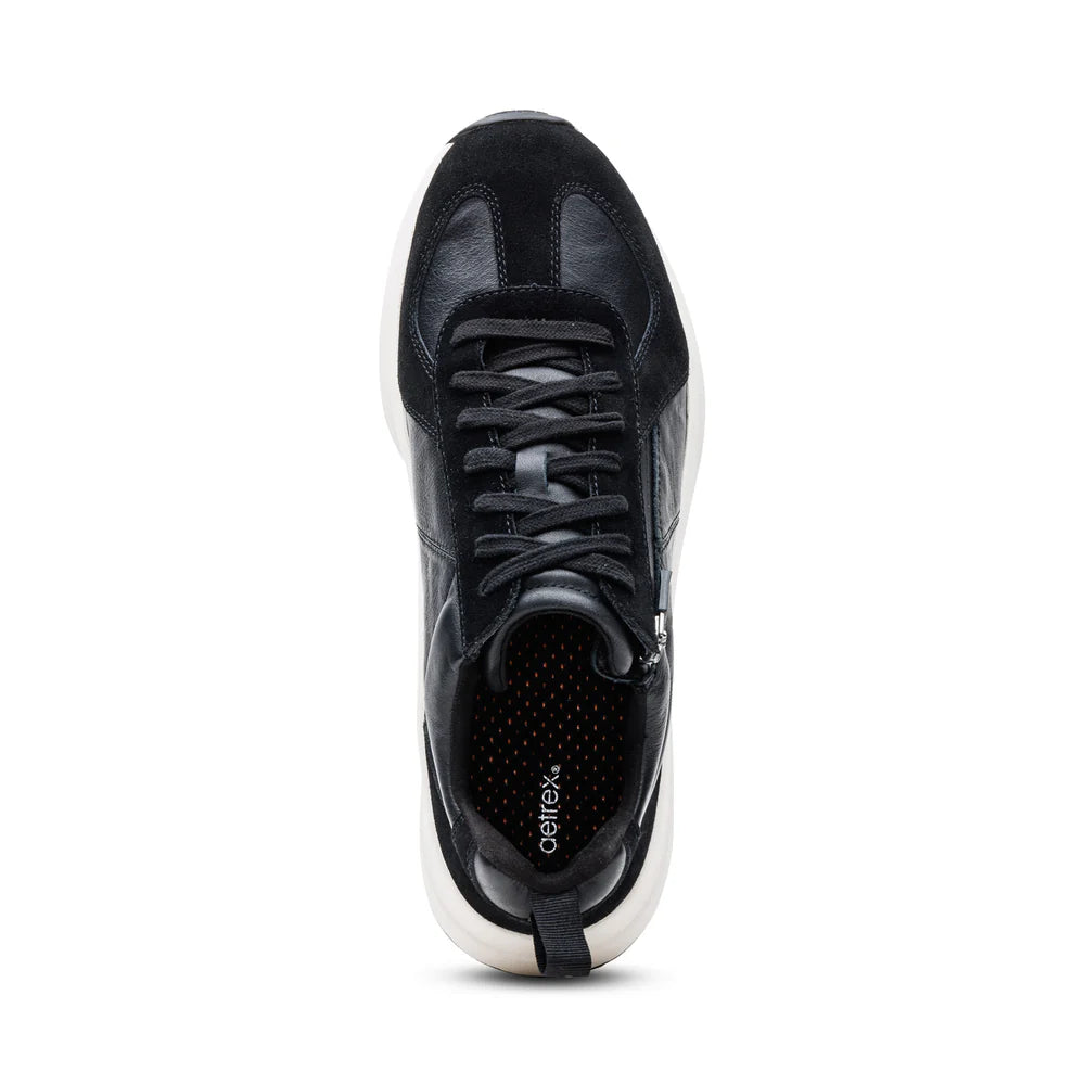 AETREX MENS MILES LACE UP SNEAKERS BLACK-AM260M - Aetrex Middle East