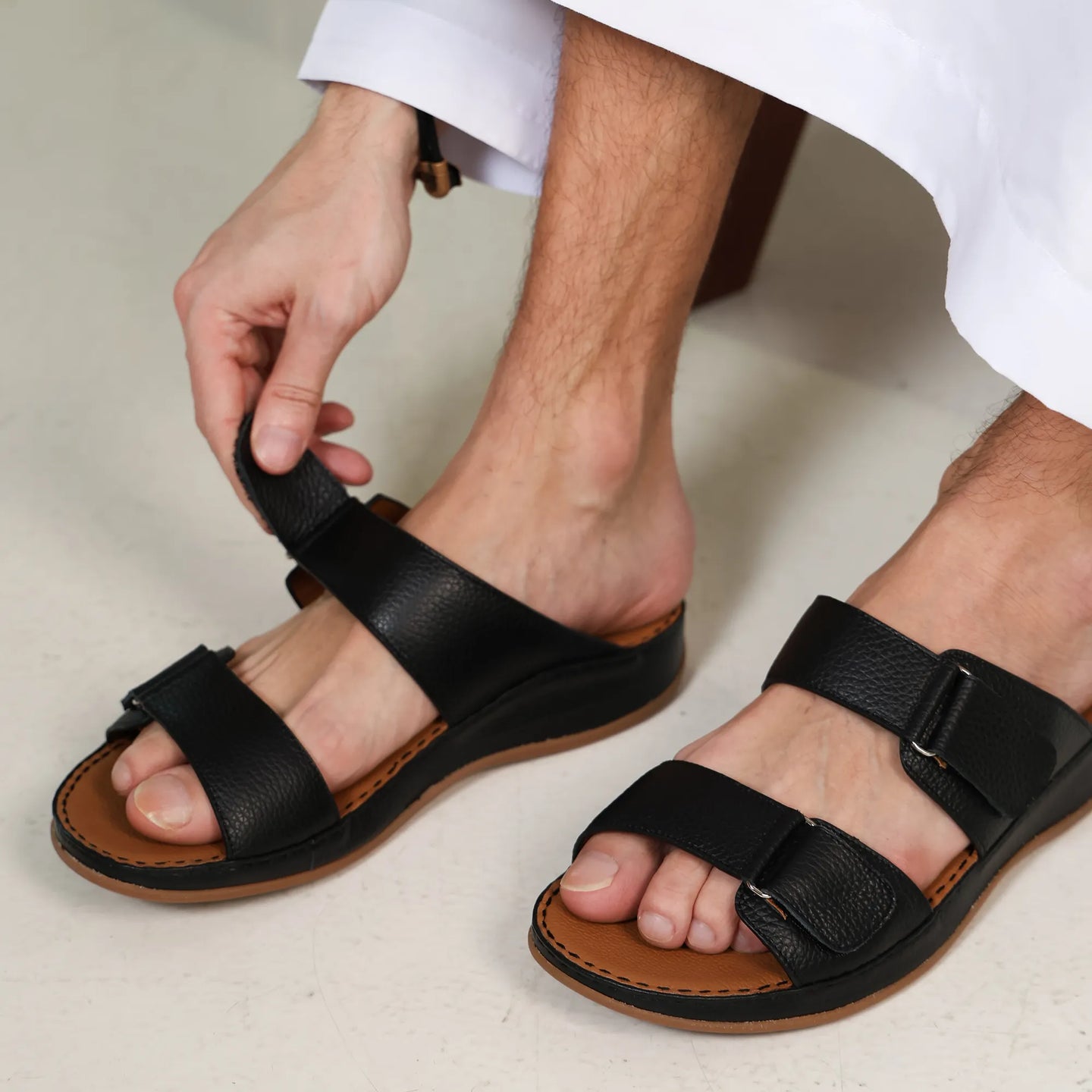 Aetrex Premium Comfort Arabic Sandals Black - Aetrex Middle East