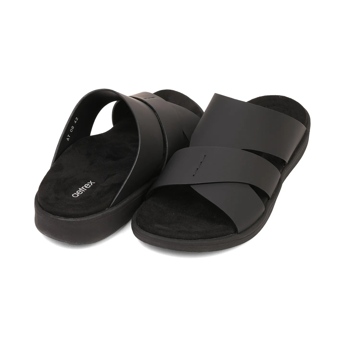 Aetrex Premium Comfort Foot Bed Arabic Sandals Black - Aetrex Middle East