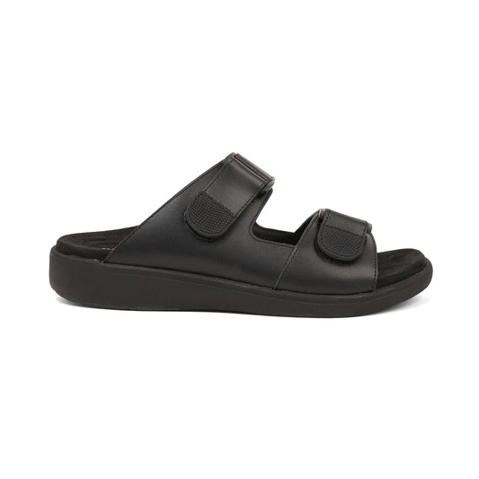 Aetrex Premium Comfort Suede Foot Bed Arabic Sandals Black - Aetrex Middle East
